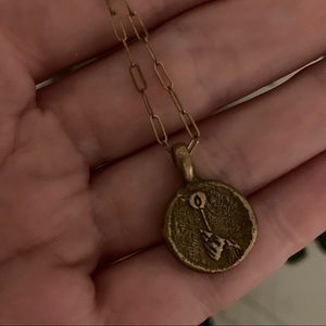 Hechizo Brass Fire Charm Necklace 20 inches